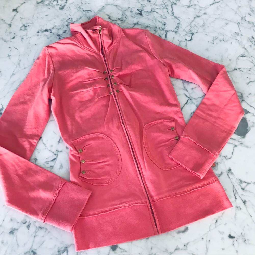 NEW Coral Zip Up with Gold Details - Picture 11 of 16